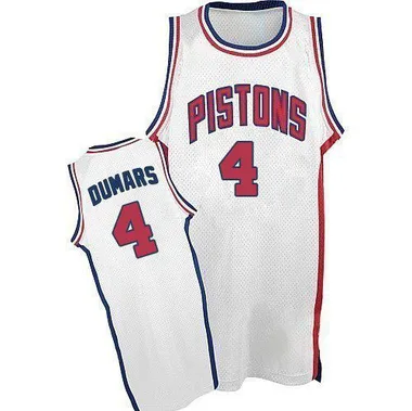 Authentic White Joe Dumars Men's Detroit Pistons Adidas Throwback Jersey
