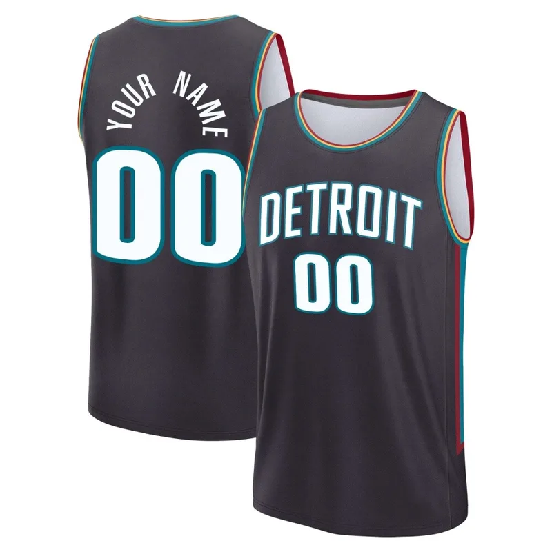 Fast Break Charcoal Custom Youth Detroit Pistons 2025/26 City Edition Jersey