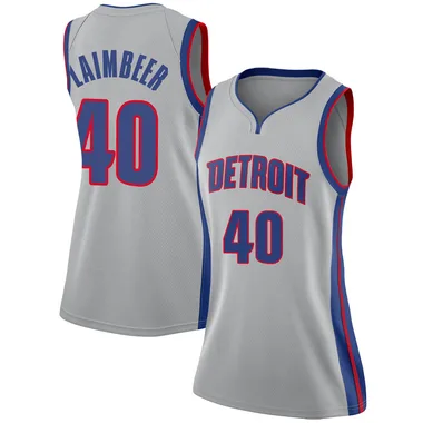 Swingman Bill Laimbeer Women's Detroit Pistons Nike Silver Jersey - Statement Edition
