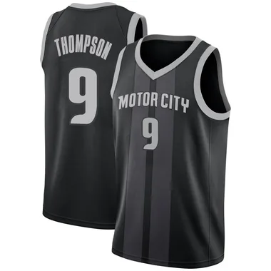 Swingman Black Ausar Thompson Men's Detroit Pistons Nike 2018/19 Jersey - City Edition
