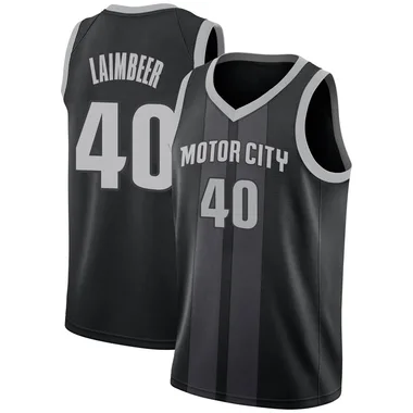 Swingman Black Bill Laimbeer Men's Detroit Pistons Nike 2018/19 Jersey - City Edition