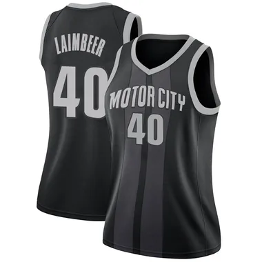 Swingman Black Bill Laimbeer Women's Detroit Pistons Nike 2018/19 Jersey - City Edition