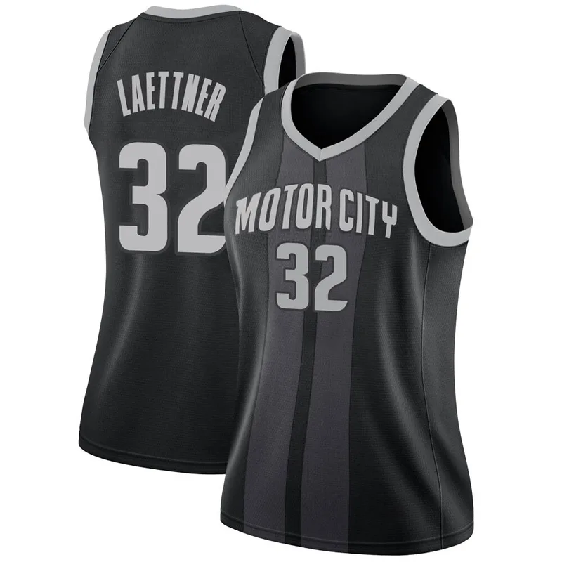 Swingman Black Christian Laettner Women's Detroit Pistons Nike 2018/19 Jersey - City Edition
