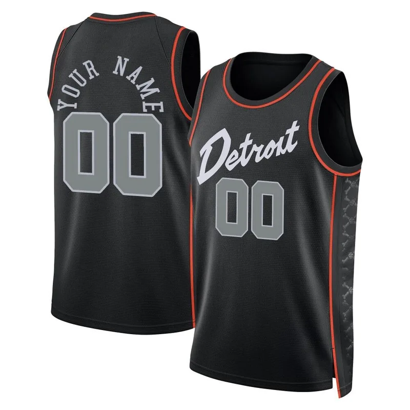 Swingman Black Custom Youth Detroit Pistons Nike 2023/24 City Edition Jersey
