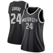Swingman Black Daniss Jenkins Women's Detroit Pistons Nike 2018/19 Jersey - City Edition