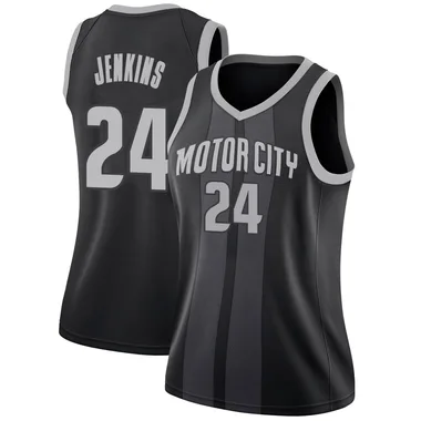 Swingman Black Daniss Jenkins Women's Detroit Pistons Nike 2018/19 Jersey - City Edition