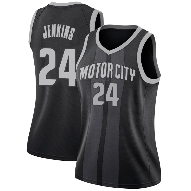 Swingman Black Daniss Jenkins Women's Detroit Pistons Nike 2018/19 Jersey - City Edition