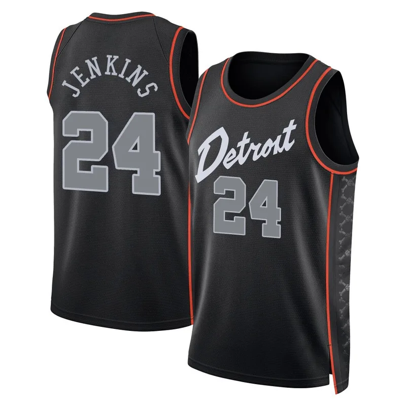 Swingman Black Daniss Jenkins Youth Detroit Pistons Nike 2023/24 City Edition Jersey