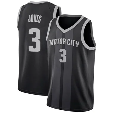 Swingman Black Isaac Jones Men's Detroit Pistons Nike 2018/19 Jersey - City Edition