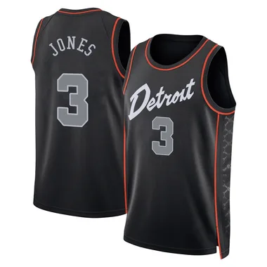 Swingman Black Isaac Jones Men's Detroit Pistons Nike 2023/24 City Edition Jersey
