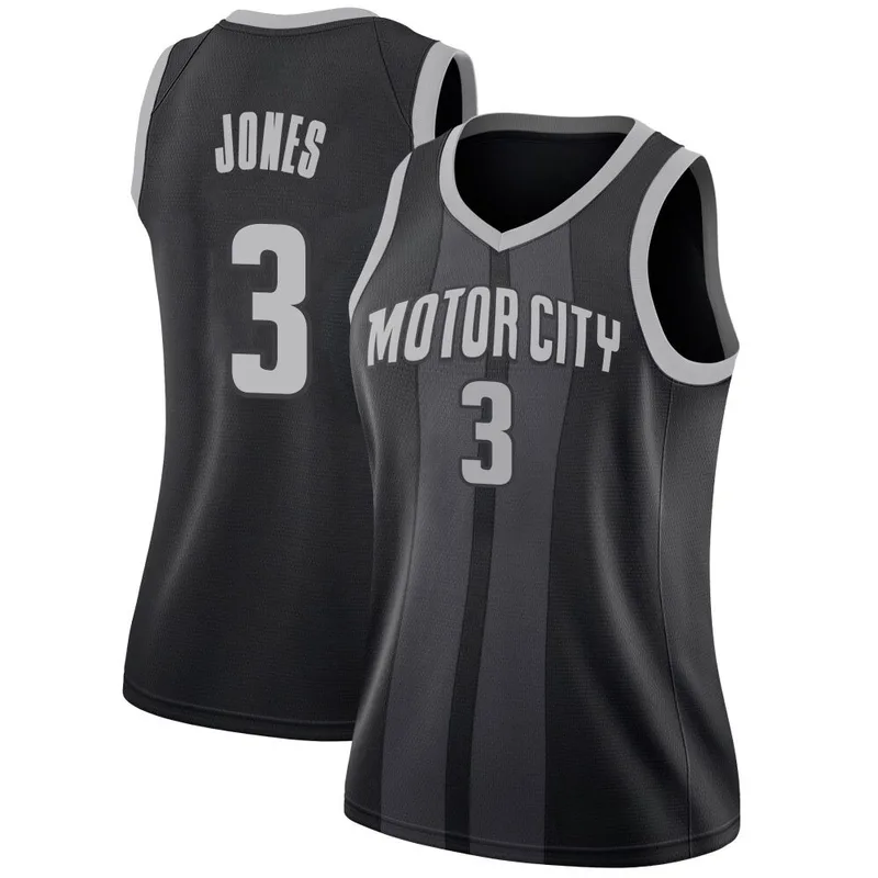 Swingman Black Isaac Jones Women's Detroit Pistons Nike 2018/19 Jersey - City Edition