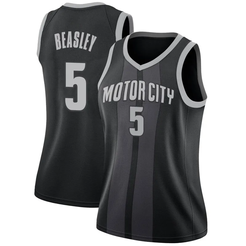 Swingman Black Malik Beasley Women's Detroit Pistons Nike 2018/19 Jersey - City Edition