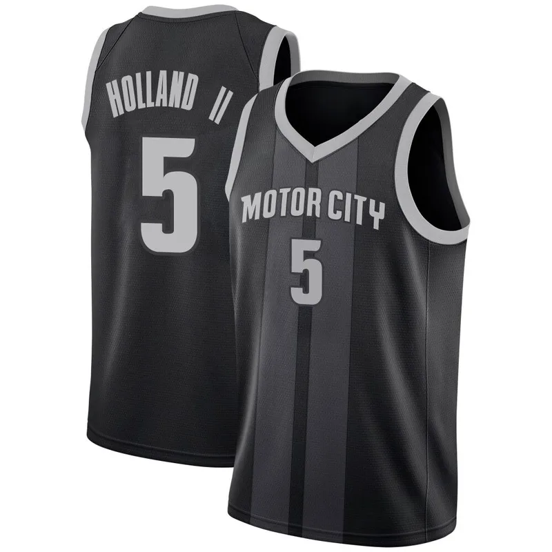 Swingman Black Ronald Holland II Men's Detroit Pistons Nike 2018/19 Jersey - City Edition