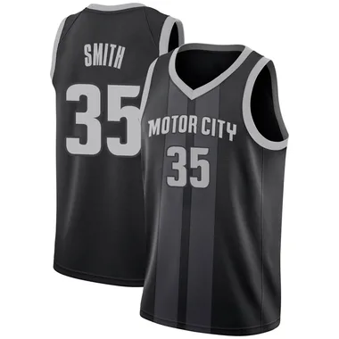 Swingman Black Tolu Smith Men's Detroit Pistons Nike 2018/19 Jersey - City Edition