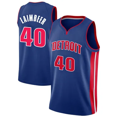 Swingman Blue Bill Laimbeer Men's Detroit Pistons Nike Jersey - Icon Edition