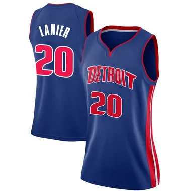 Swingman Blue Chaz Lanier Women's Detroit Pistons Nike Jersey - Icon Edition