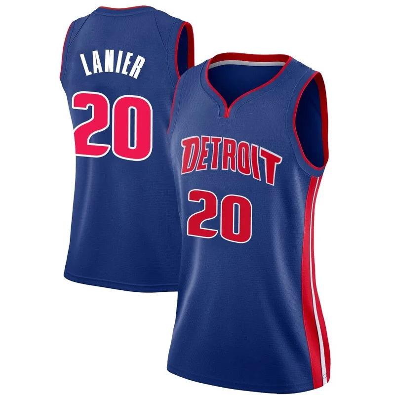 Swingman Blue Chaz Lanier Women's Detroit Pistons Nike Jersey - Icon Edition