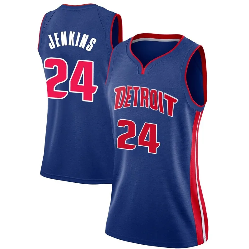 Swingman Blue Daniss Jenkins Women's Detroit Pistons Nike Jersey - Icon Edition