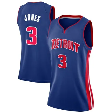 Swingman Blue Isaac Jones Women's Detroit Pistons Nike Jersey - Icon Edition