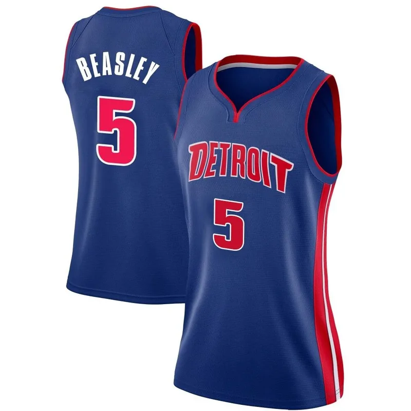 Swingman Blue Malik Beasley Women's Detroit Pistons Nike Jersey - Icon Edition