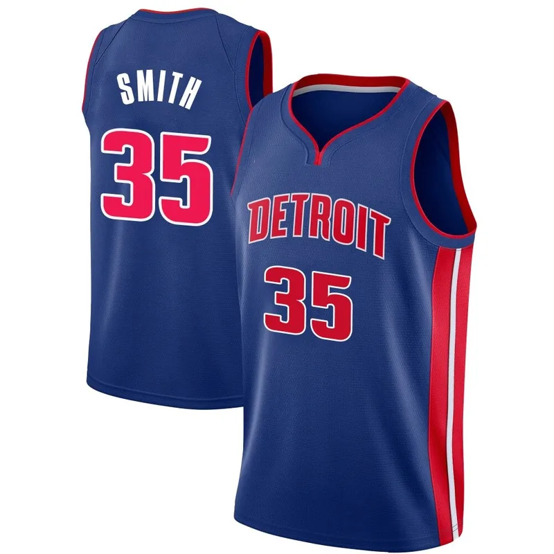 Swingman Blue Tolu Smith Men's Detroit Pistons Nike Jersey - Icon Edition