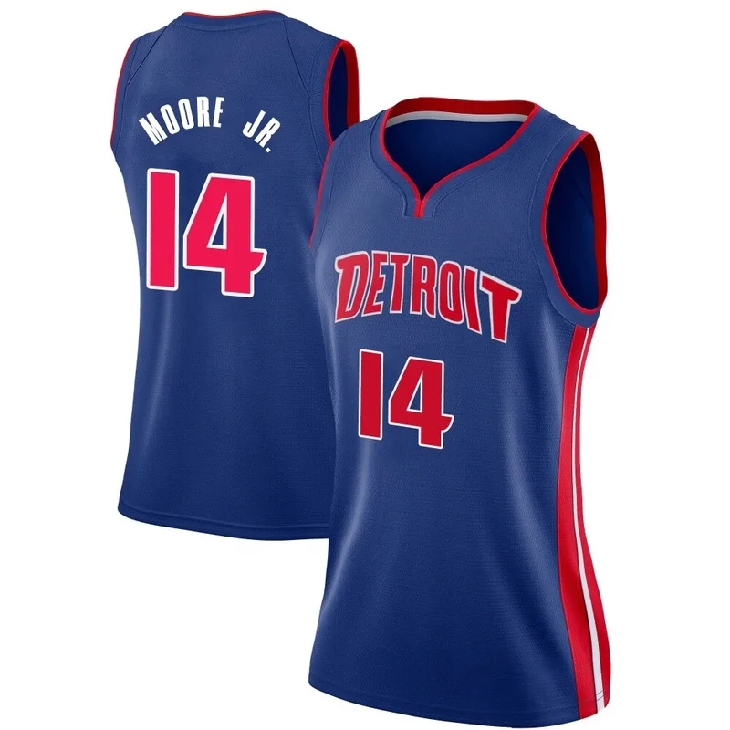 Swingman Blue Wendell Moore Jr. Women's Detroit Pistons Nike Jersey - Icon Edition