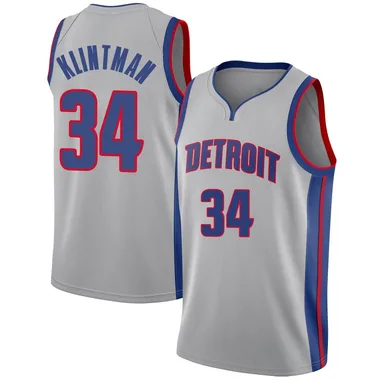 Swingman Bobi Klintman Youth Detroit Pistons Nike Silver Jersey - Statement Edition