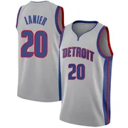 Swingman Chaz Lanier Men's Detroit Pistons Nike Silver Jersey - Statement Edition