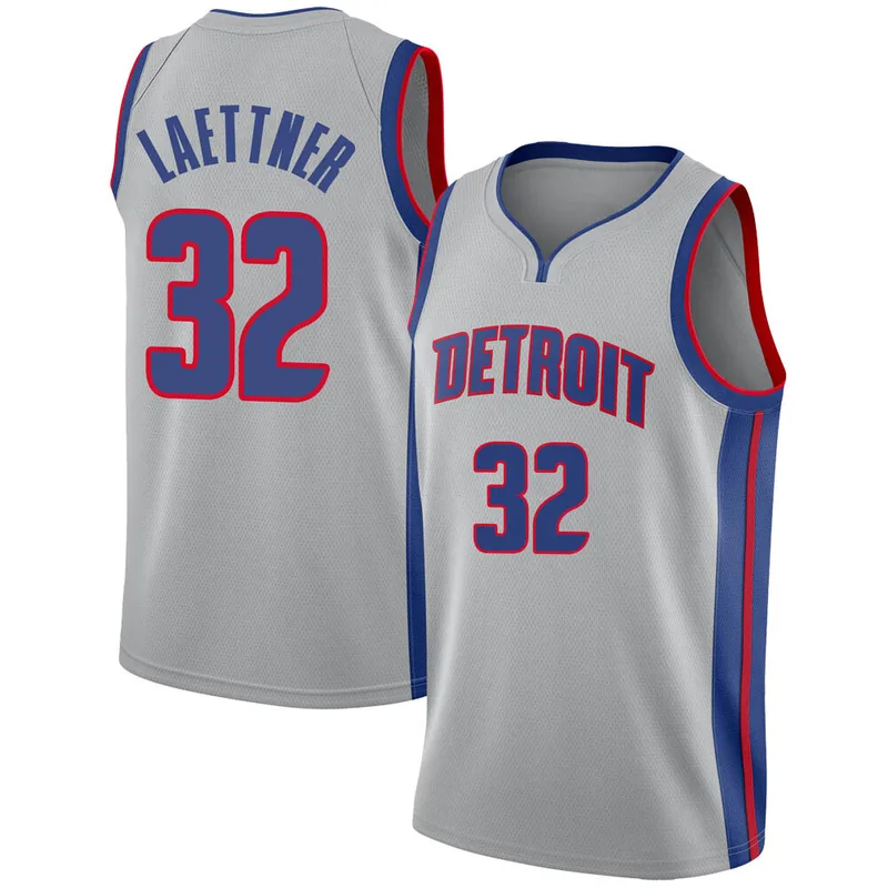 Swingman Christian Laettner Youth Detroit Pistons Nike Silver Jersey - Statement Edition
