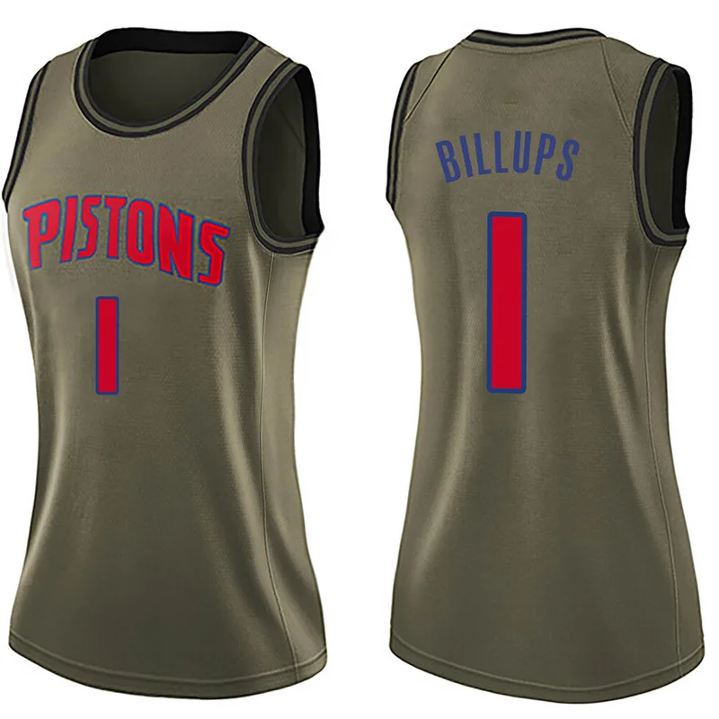 Swingman Green Chauncey Billups Women's Detroit Pistons Nike Salute to Service Jersey