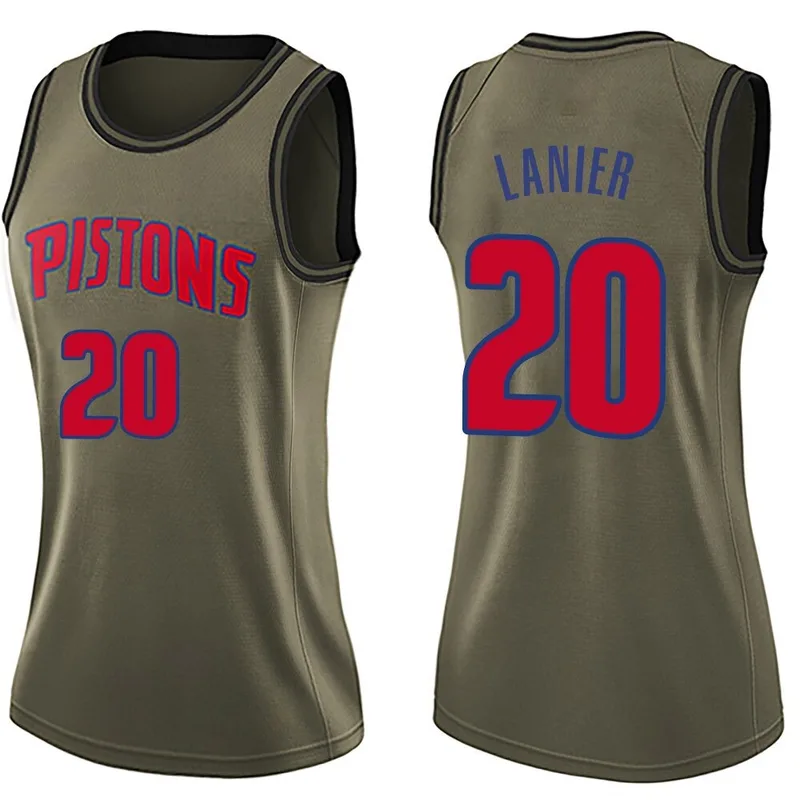 Swingman Green Chaz Lanier Women's Detroit Pistons Nike Salute to Service Jersey