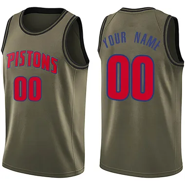 Swingman Green Custom Youth Detroit Pistons Nike Salute to Service Jersey