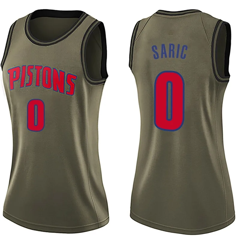 Swingman Green Dario Saric Women's Detroit Pistons Nike Salute to Service Jersey