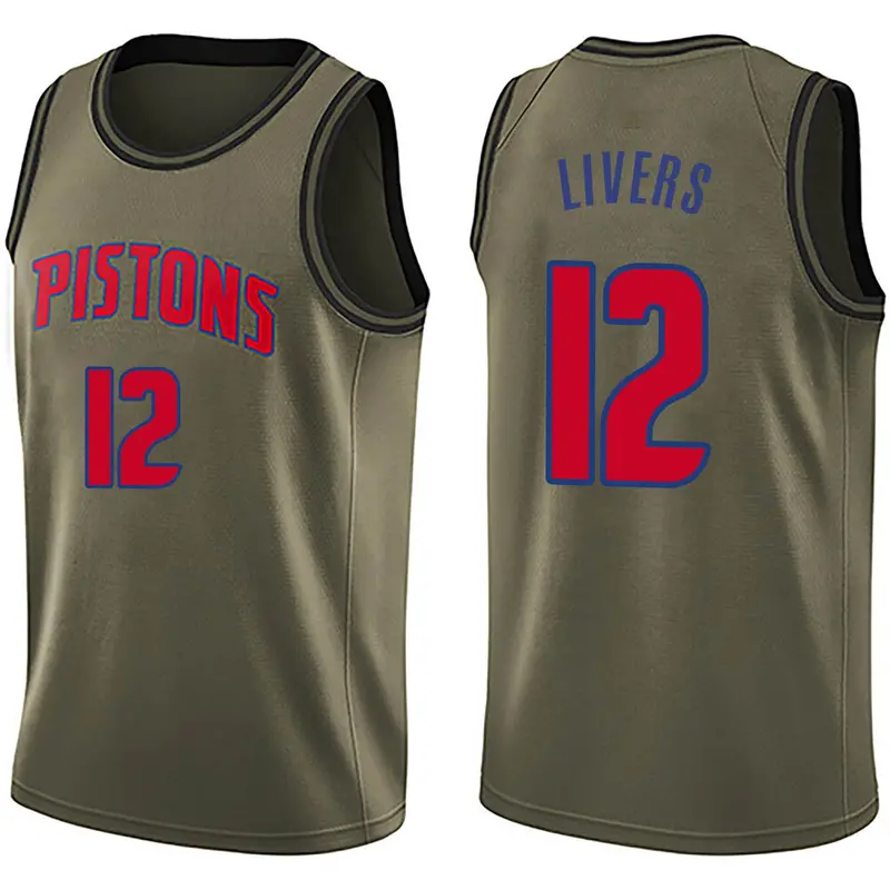 Swingman Green Isaiah Livers Youth Detroit Pistons Nike Salute to Service Jersey