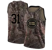 Swingman Green Javonte Green Men's Detroit Pistons Nike Camo Realtree Collection Jersey