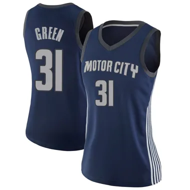 Swingman Green Javonte Green Women's Detroit Pistons Nike Navy Jersey - City Edition