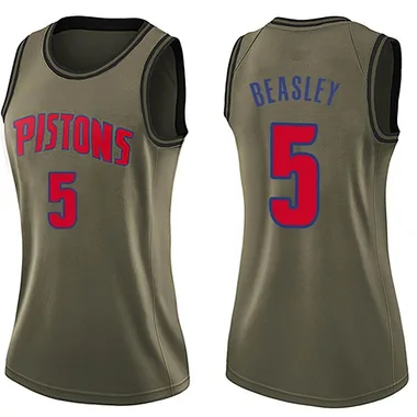 Swingman Green Malik Beasley Women's Detroit Pistons Nike Salute to Service Jersey