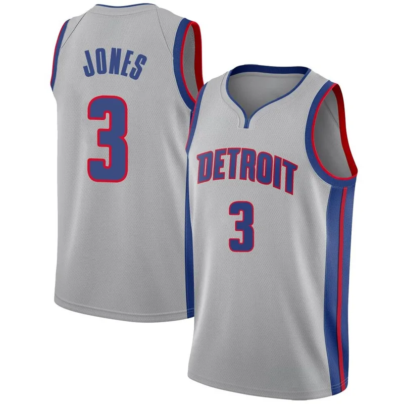 Swingman Isaac Jones Men's Detroit Pistons Nike Silver Jersey - Statement Edition