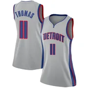 Swingman Isiah Thomas Women's Detroit Pistons Nike Silver Jersey - Statement Edition
