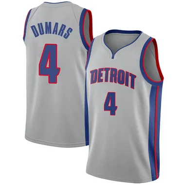 Swingman Joe Dumars Men's Detroit Pistons Nike Silver Jersey - Statement Edition
