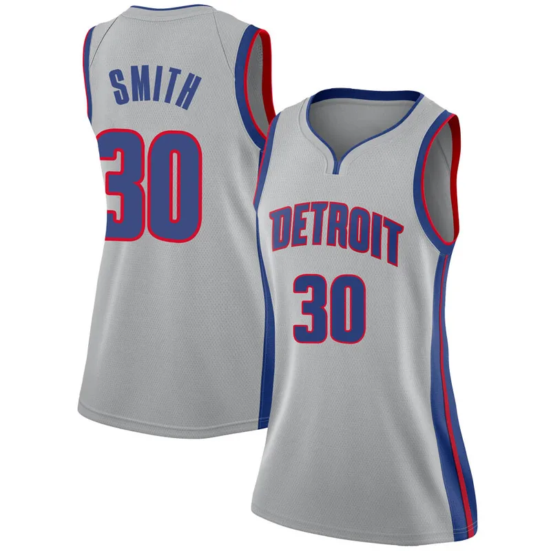 Swingman Joe Smith Women's Detroit Pistons Nike Silver Jersey - Statement Edition