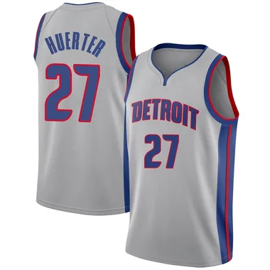 Swingman Kevin Huerter Men's Detroit Pistons Nike Silver Jersey - Statement Edition