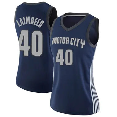 Swingman Navy Bill Laimbeer Women's Detroit Pistons Nike Jersey - City Edition