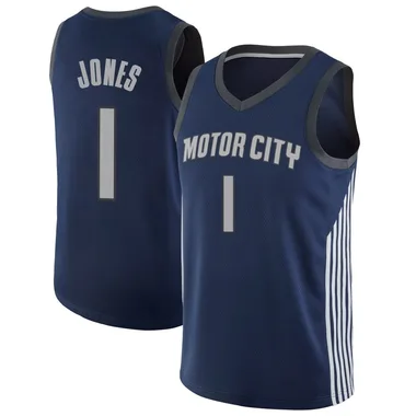 Swingman Navy Colby Jones Youth Detroit Pistons Nike Jersey - City Edition