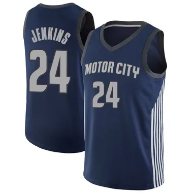 Swingman Navy Daniss Jenkins Men's Detroit Pistons Nike Jersey - City Edition