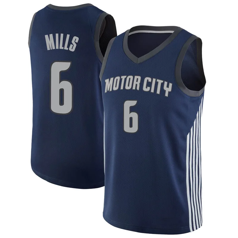 Swingman Navy Terry Mills Men's Detroit Pistons Nike Jersey - City Edition