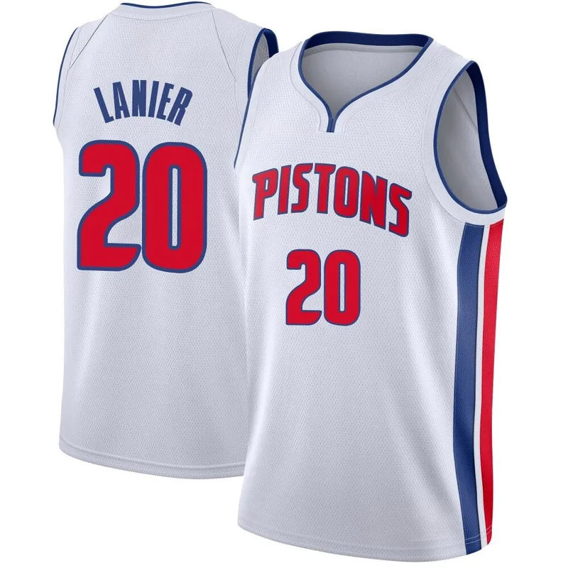 Swingman White Chaz Lanier Men's Detroit Pistons Nike Jersey - Association Edition