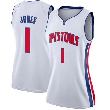 Swingman White Colby Jones Women's Detroit Pistons Nike Jersey - Association Edition