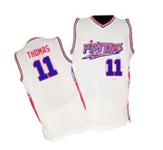 Swingman White Isiah Thomas Men's Detroit Pistons Mitchell and Ness Throwback Jersey