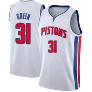 Swingman White Javonte Green Men's Detroit Pistons Nike Jersey - Association Edition